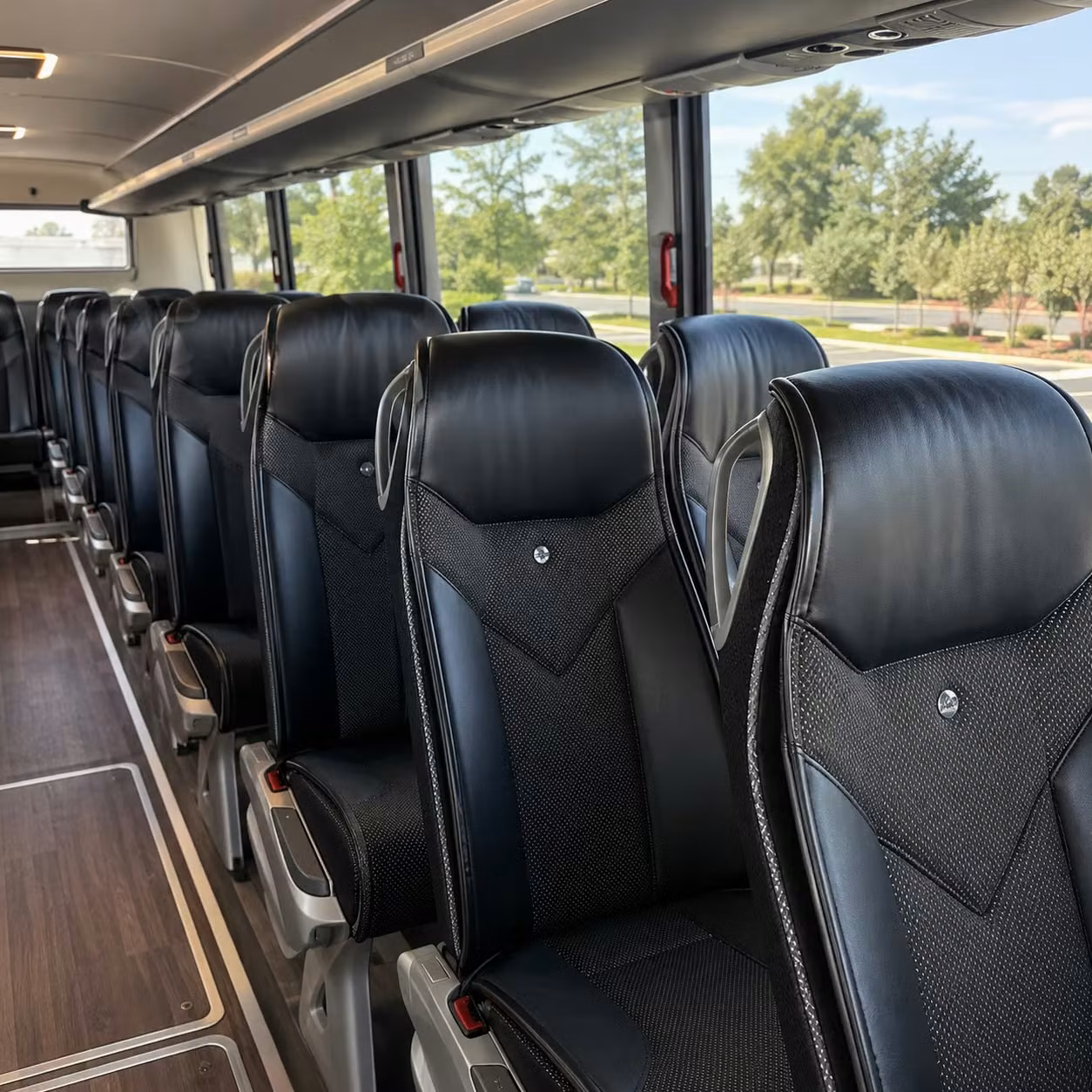 56 passenger charter bus inside