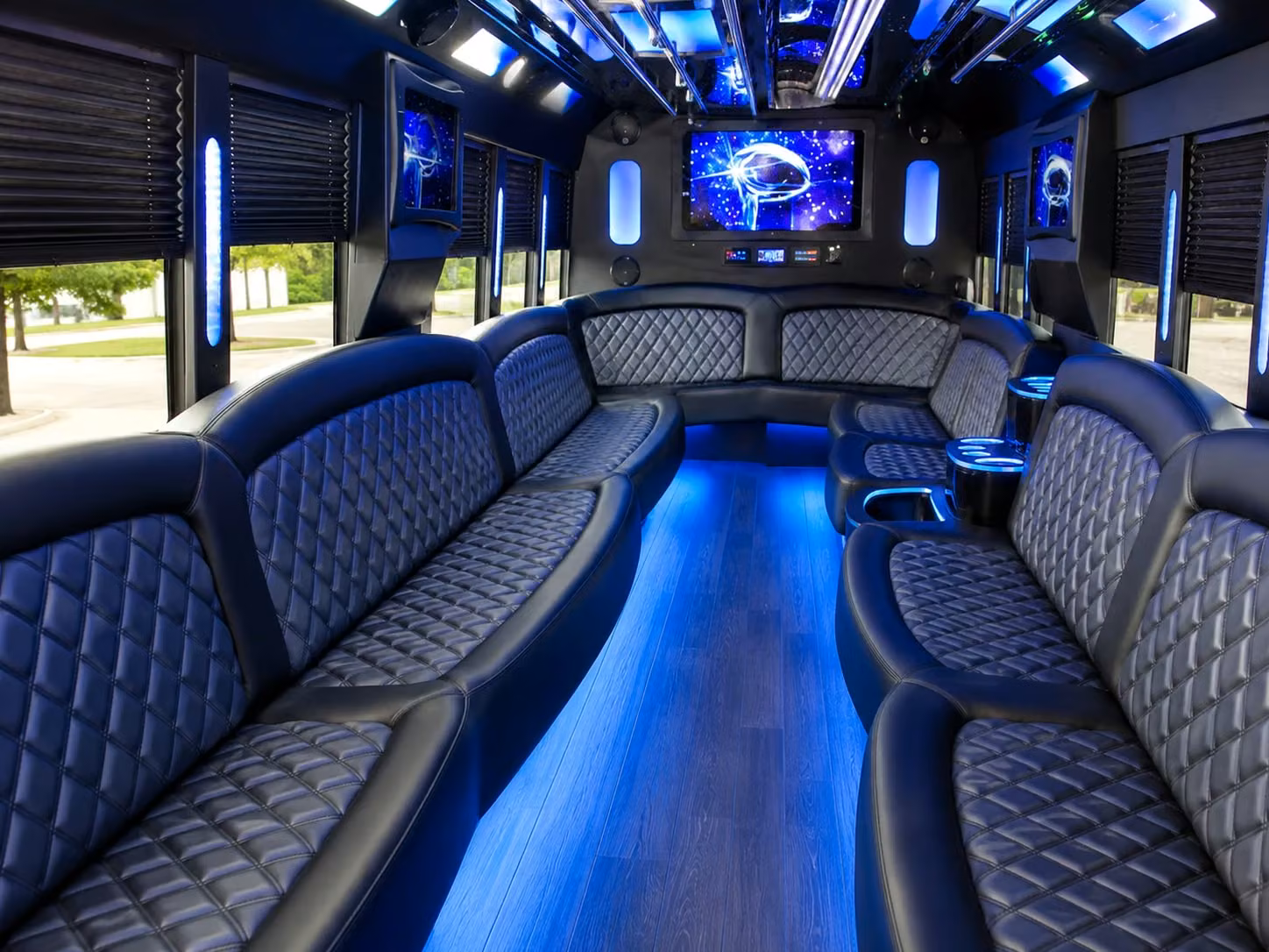 party bus rentals for auburn prom night led lights built in bars and non stop energy